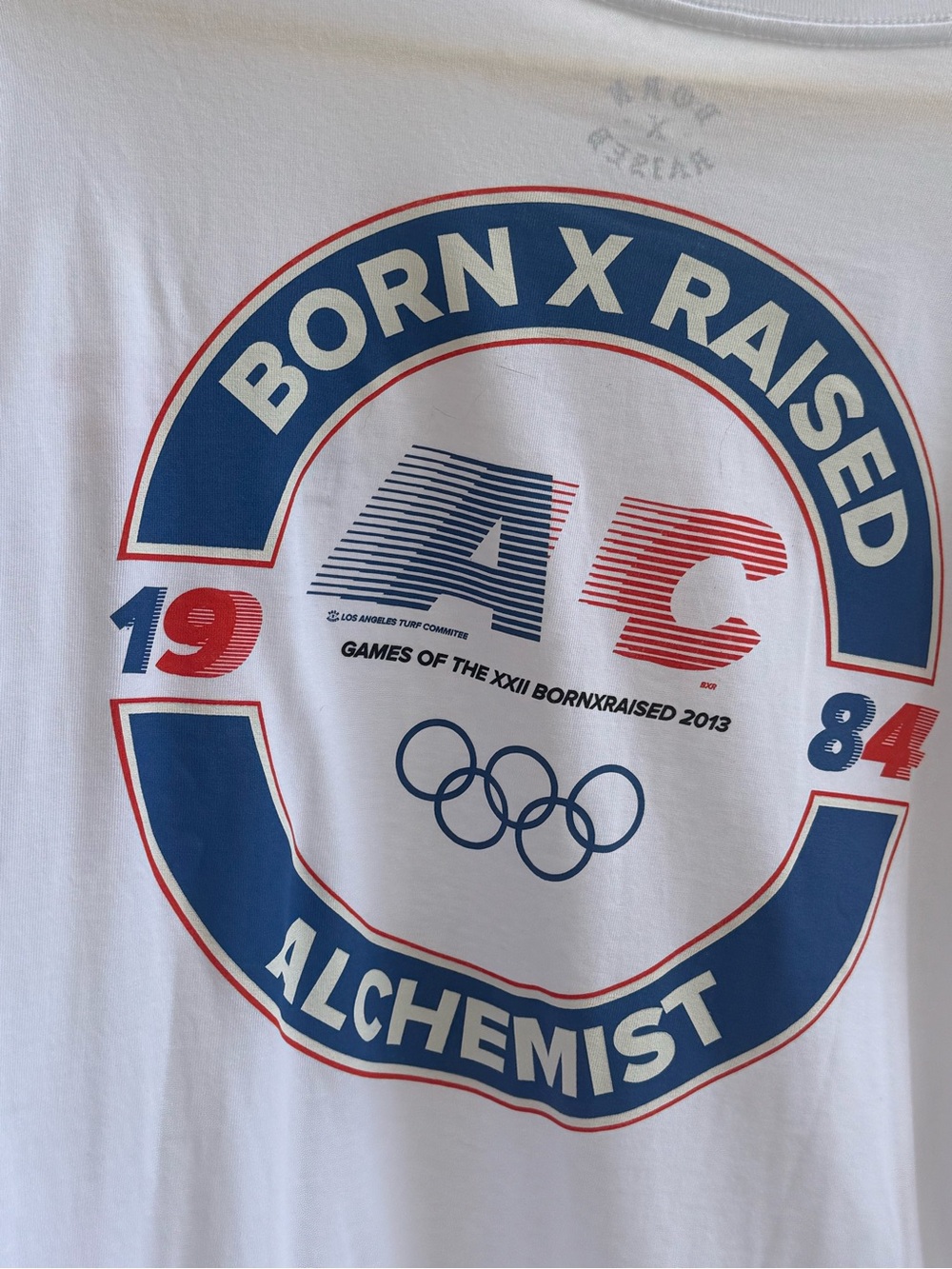 BORN X RAISED Alchemist ALC Records collab.  L/S Tee  retro USA Olympics graphic